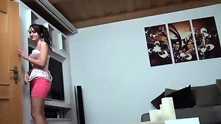 Cute curly brunette solo webcam masturbation