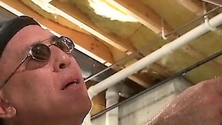 Hogtied Asian mature gets tits and pussy punished hard