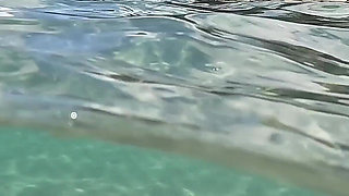 Naked MILF Swimming with Anal Plug Underwater
