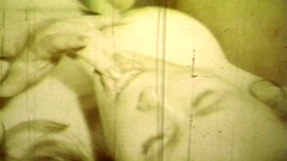 Worn Sepia Loop Captures Curly Retro Couple in Raw Bedroom Passion