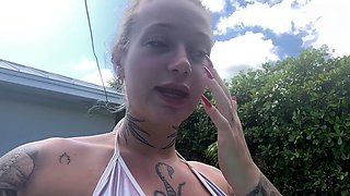 Public pool, public stranger, poolside fuck