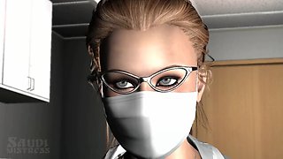 Animated gloved nurse