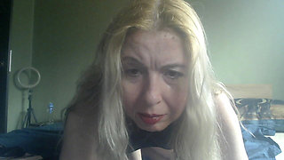 Blonde in Fishnet Orgasms with Sex Toys