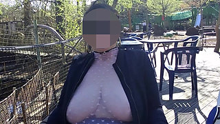 Small Café on the Terrace with a Transparent Top and a Mini Skirt No Panties