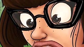 Velma the Submissive Slut - Facial & Deepthroat, Intensive Rough Deepthroat on Shaggy's Monster Cock - Velma Porn Game