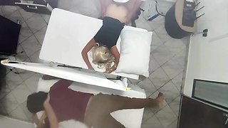 Real Video Recording How the Masseur Has Sex with the Woman Next to her Husband