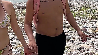 I Have Outdoor Sex with My Boyfriend After We Get Stranded on a Deserted Island and He Gives Me All His Juicy Milk in My Pussy.