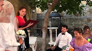 Slutty bride fucked by the best man before the wedding