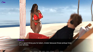 Wet Bikini Wearing Wife in Beach