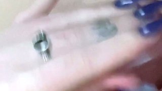 Stunning close up pussy toying action from busty solo beauty