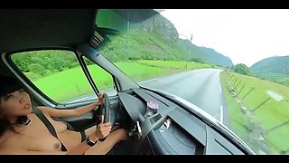 DaringKiara Naked Driving Solo - Asian Amateur Outdoor Car Fetish 4K