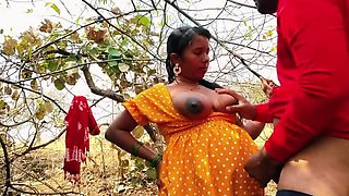 Desi village girl Permi Pooja outdoor forest sex - Hot bhabhi hardcore doggy style with devar in jungle