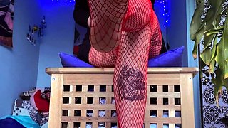 Hot Brunette In Stockings Masturbates Hard