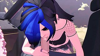 Sub sandwich fun with girls feeding the subway monster