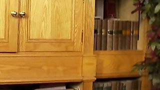 Horny stud shoves his hard tool into brunette's mouth