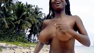 Public Flashing Of Big Natural Tits In The Moment Of Escape
