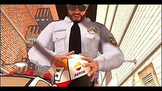 Perverted Cop and Big Boobs Ebony Girl