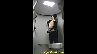 Train 1. Girls show their wet pussies in a train toilet