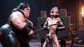 CBT Humiliation - BBW Mistress Whipping Locked Slave Cock