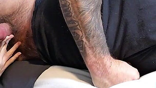 Stepdaughter Attempts to Give Step Daddy a Sneaky BJ - Naughty Boy