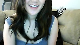 Asian Webcam Slut Strips and Rubs Her Pussy