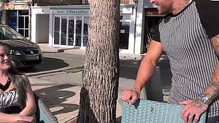 German model invited to the first porn on the street