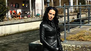 Brunette milf fucked outdoors