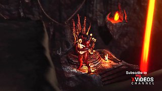Devil plays with a super hot girl in hell