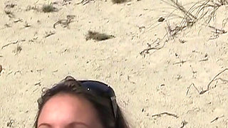 Lovely 18 Year Brunette Sunbathes Naked on the Beach