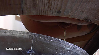 Mistress Cleo Squirts Toilet Water Into the Mouth of the Slave Lying in the Toilet Box