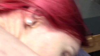 Red-haired Babysitter with Big Tits Rides a Dick