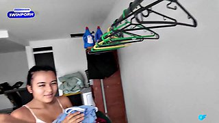 Big-Butt Ebony Stepteen Gulps Cum After Family Pounding
