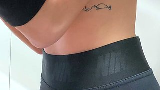 Amateur big ass brunette teen with