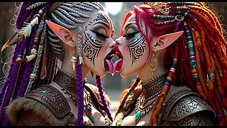 Beautiful Elves Princess Kissing, Ai Animation