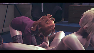 Hentai Uncensored - Claudia Blowjob and Handjob - Japanese Asian Manga Anime Game Porn