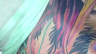 Two Busty Tattooed UK Sluts Hardcore Gangbang Party