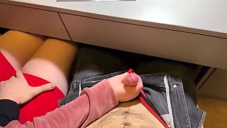 Schoolgirl Handjob Under Desk in Math Class - Teen Marshmellow Sweet POV 4k