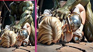 Blonde Elf Babe Gets a Pounding From the Orc King's Cock Part2. Waifu Hentai Animation.