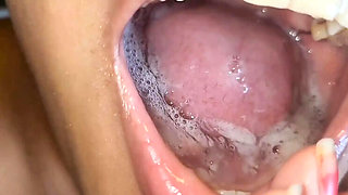 Upside Down Deep Throat Cum Swallow - Brunette Teen Slut Gets Throat Filled