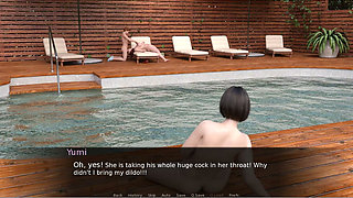 Milftopia - Gameplay - Roleplay - Two MILF Gets Naked at Pool and Get Huge Cock