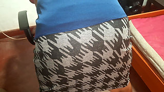 Slutty stepmother at Home Office hottest video