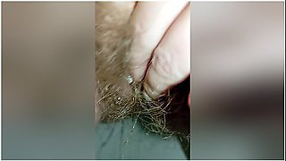 Bushy Pussy Girl Peeing In The Toilet With A Sanitary Pad In Her Panties