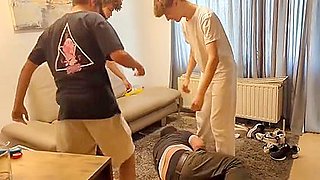 Bmb Three Cute Masterboys Give Submissive Guy A Treat (no Sex) (no