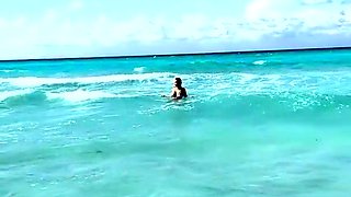 Sexy Monika Fox Walks Along Beach