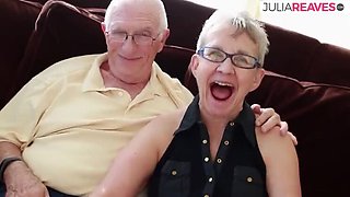 Granny Fucks Young Student While Grandpa Watches - Blonde GILF Big Ass Threesome Cuckold