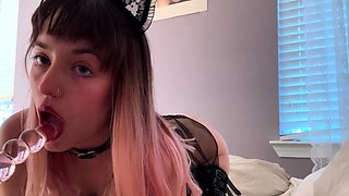 Sexy teen ebony solo toy masturbation