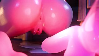 Delicate Perv Babe Takes Twin Magic Dildos Deep - 3D Hentai Fuck with Big Tits and Creampie