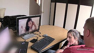 Dad and daughter watch porn together