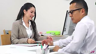 Japanese Boss swallow load after ORAL