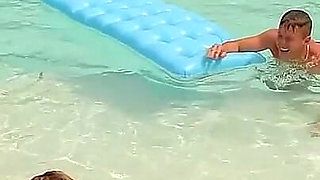 Blonde Poolside Gangbang with Multiple Cocks